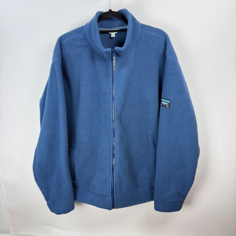 Orvis Fleece Jacket Mens XL Blue Full Zip Outdoor Hiking Plush Soft Sherpa Coat